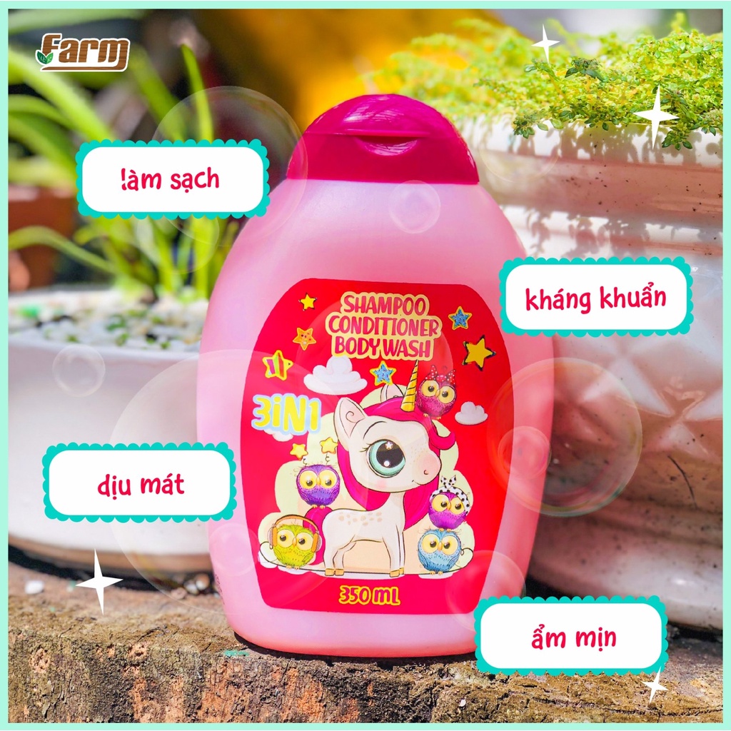 Sữa Tắm Gội Xả Em Bé Unicorn 3in1