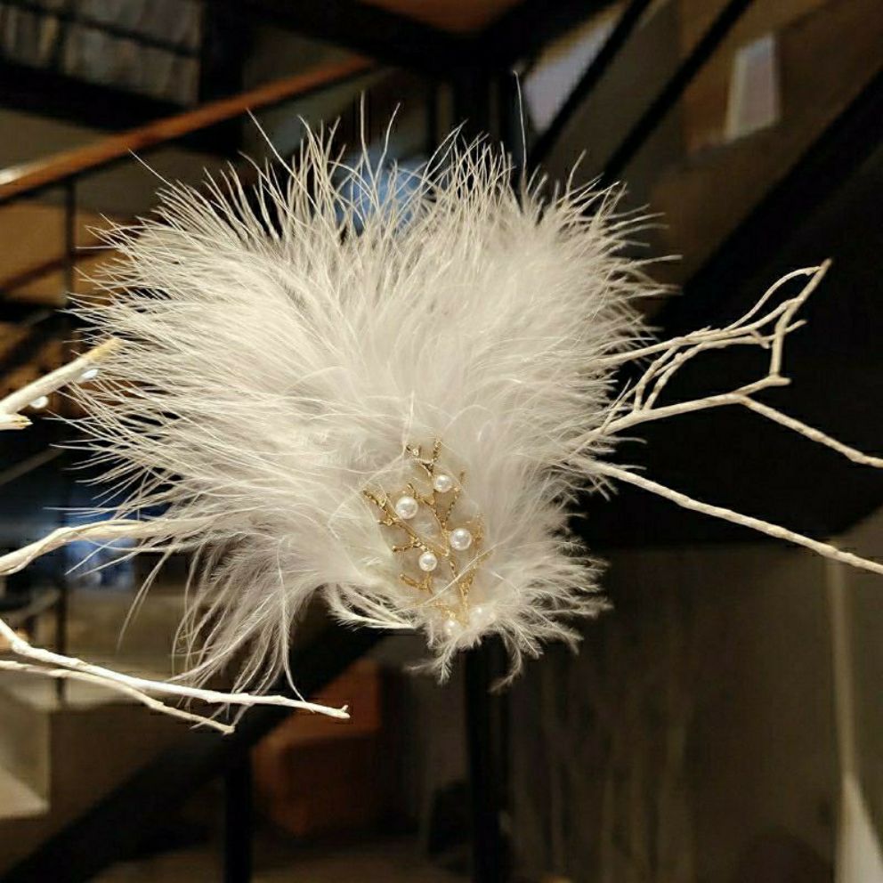 [HCM]Kẹp tóc lông vũ đính ngọc