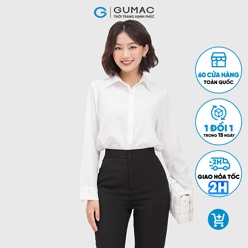 [CHỈ 4-6.4 | TẶNG ÁO THUN ĐƠN 799K] Áo sơ mi nữ công sở giấu nút GUMAC AC04057