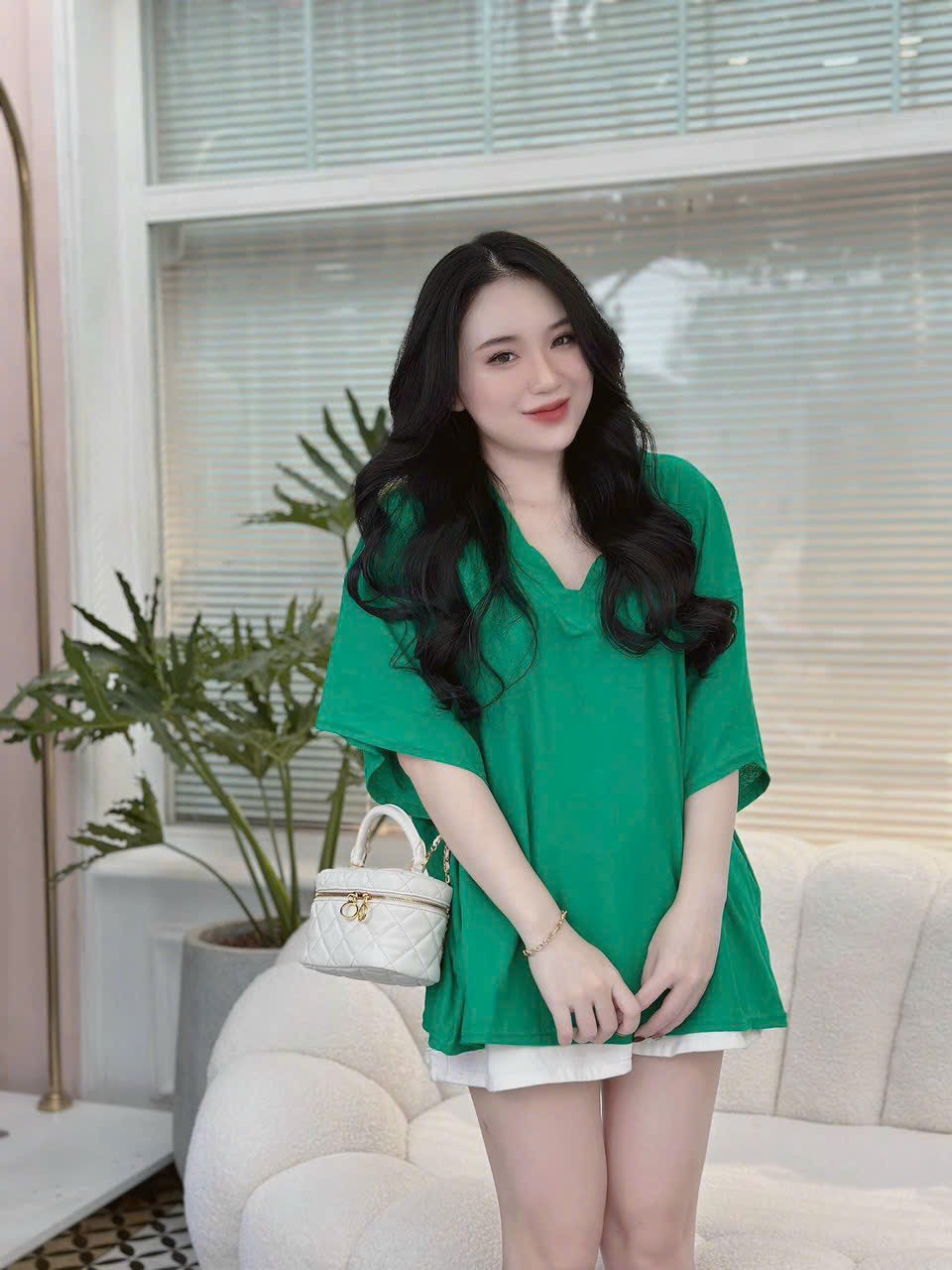 Áo thun cổ tim cao cấp - áo cotton giấy nữ vải mịn đẹp - áo phông trơn cổ tim áo cotton giấy vnxk