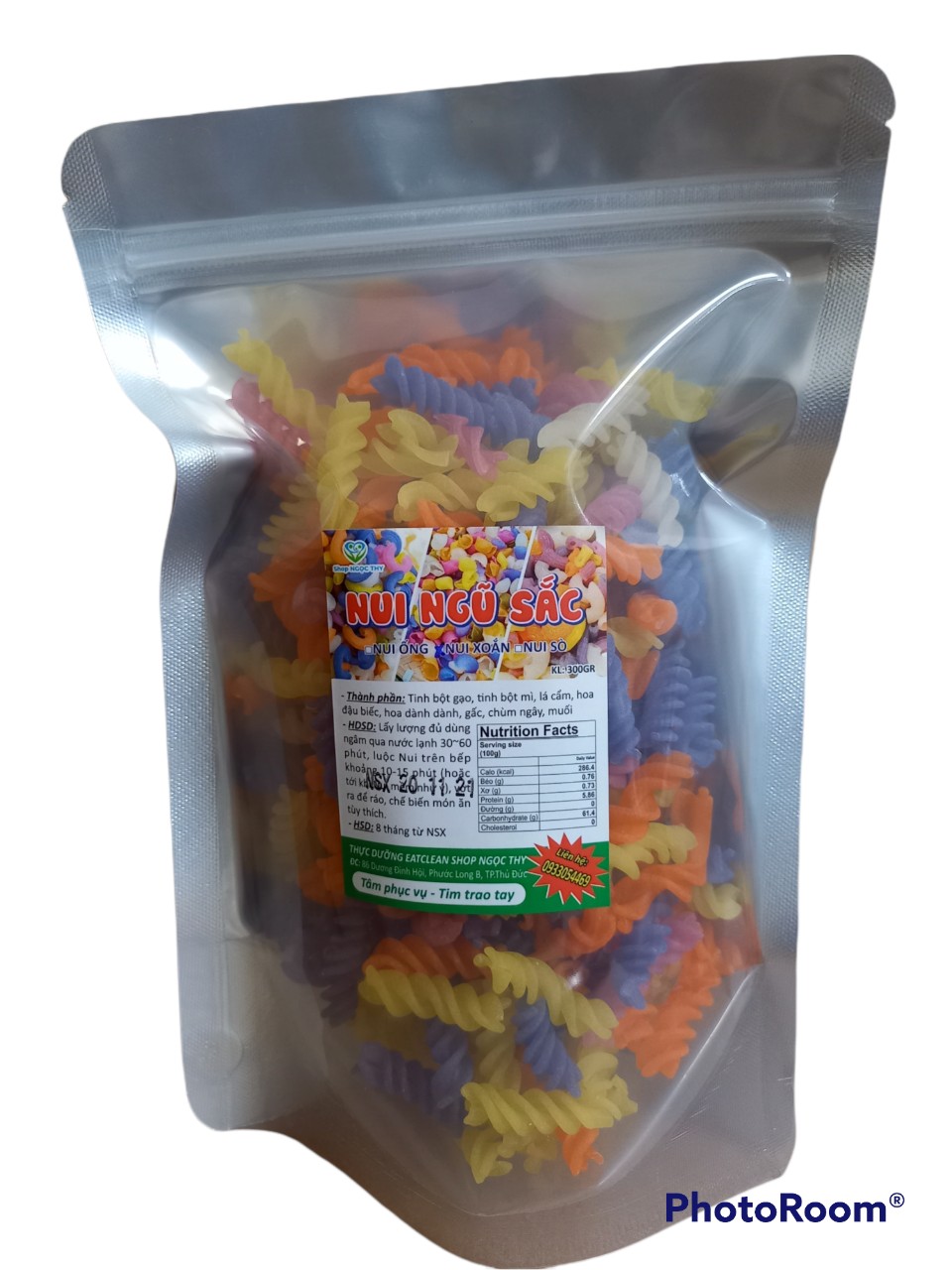 [Mới] Nui XOẮN rau củ ngũ sắc 100% tự nhiên gói 300gr