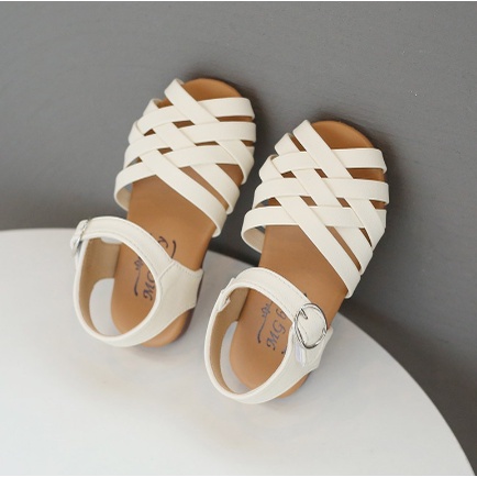 Dép cho bé gái, sandal cho bé gái, dép quai, dép dây đan chéo mg baby dây rọ đan dễ thương size 21-30