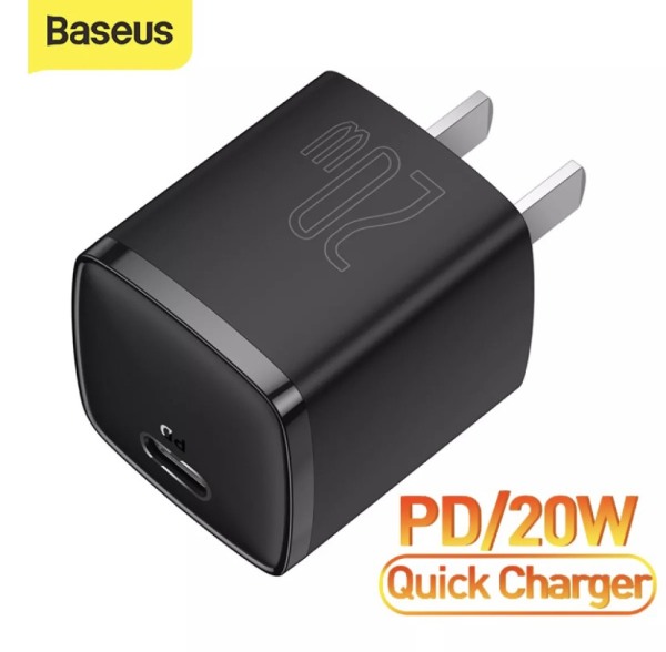 Củ sạc Baseus 20W USB C hỗ trợ sạc nhanh Type C PD cho iPhone 12 Pro Max 11 Mini 8 Plus
