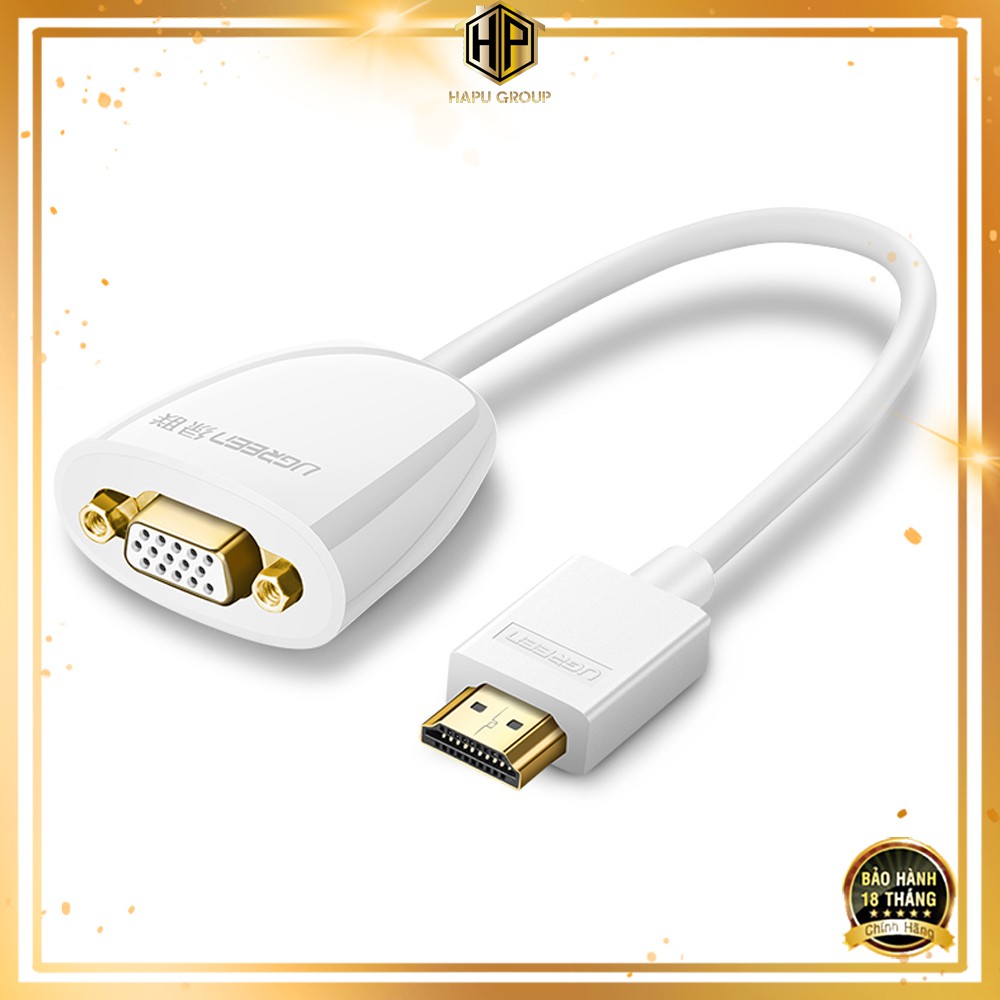 Ugreen 40253 - cáp hdmi sang vga không audio màu đen chính hãng - hapugroup