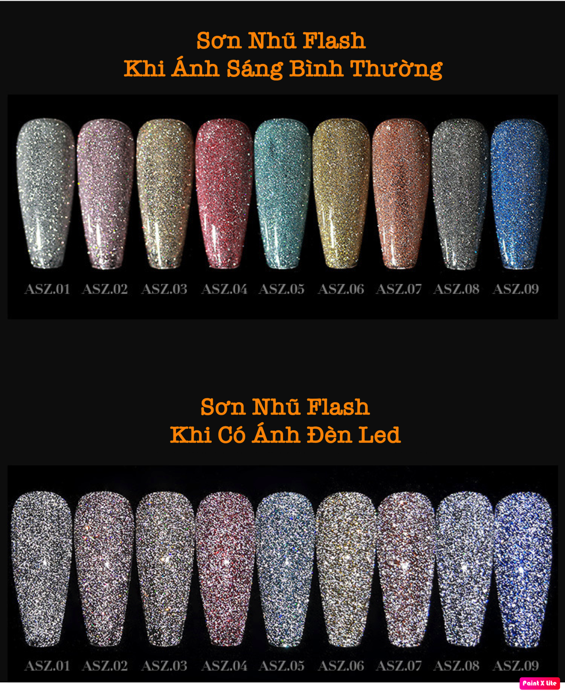 Sơn Gel Nhũ Flash AS Mã ASZ 15ml ( Sơn Gel Hơ Máy )