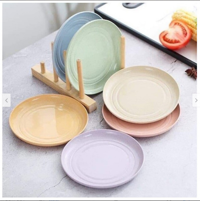 Set 6 đĩa nhựa lúa mạch 6 màu đựng thức ăn- đĩa đựng hoa quả, bánh kẹo - bộ đĩa tròn lúa mạch nhỏ gọn, tiện lợi, an toàn cho sức khỏe