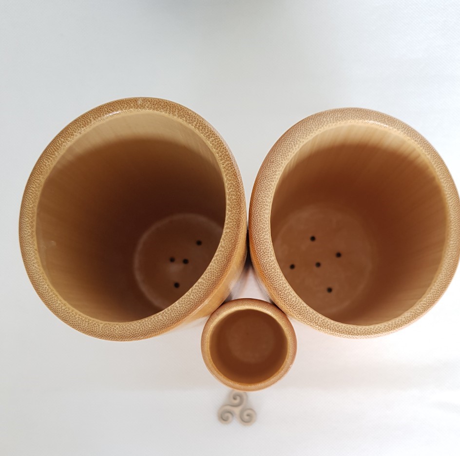 Bộ ống tre đựng đũa muỗng