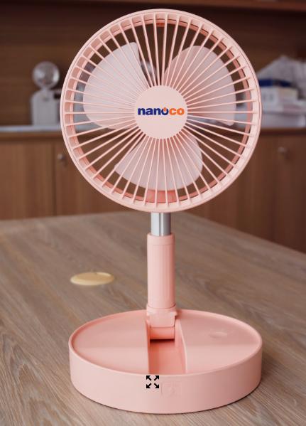 Quạt Sạc Tích Điện Gấp Gọn Panasonic NANOCO - NFF1617P màu hồng | Hàng Chính Hãng NFF 1617 P