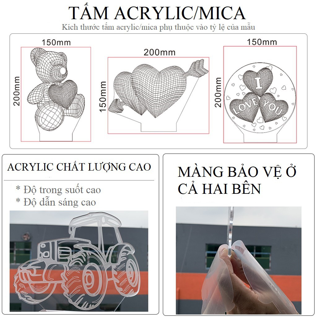 [HCM]Đèn Led 3d Hình Anime Trang Trí Phòng
