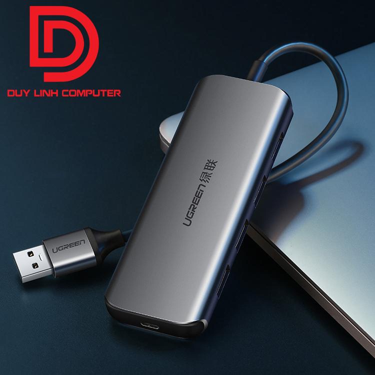 Bộ chia USB 3.0 ra 4 cổng Ugreen 50768 vỏ nhôm