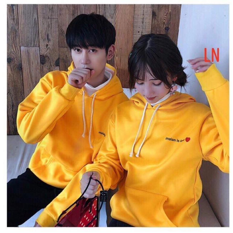 Áo đôi hoodie maian tim tay LNG1119