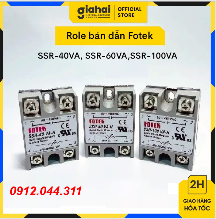 Role bán dẫn fotek ssr-40va, ssr-60va,ssr-100va tbd17