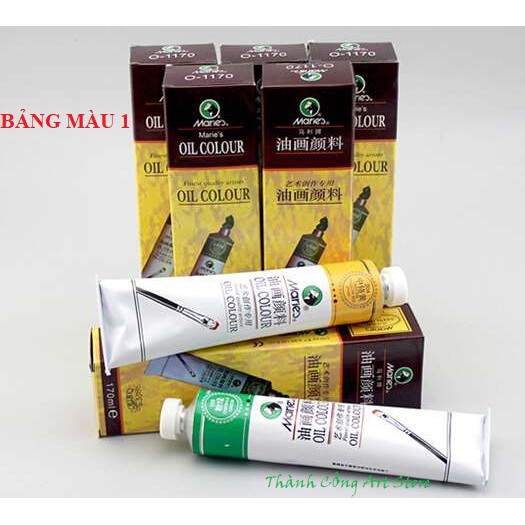 MÀU SƠN DẦU TUÝP 50ML MARIES ( bảng màu 1 )