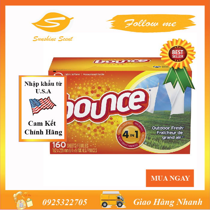 [HCM]GIẤY THƠM BOUNCE 4IN1 (160 tờ)