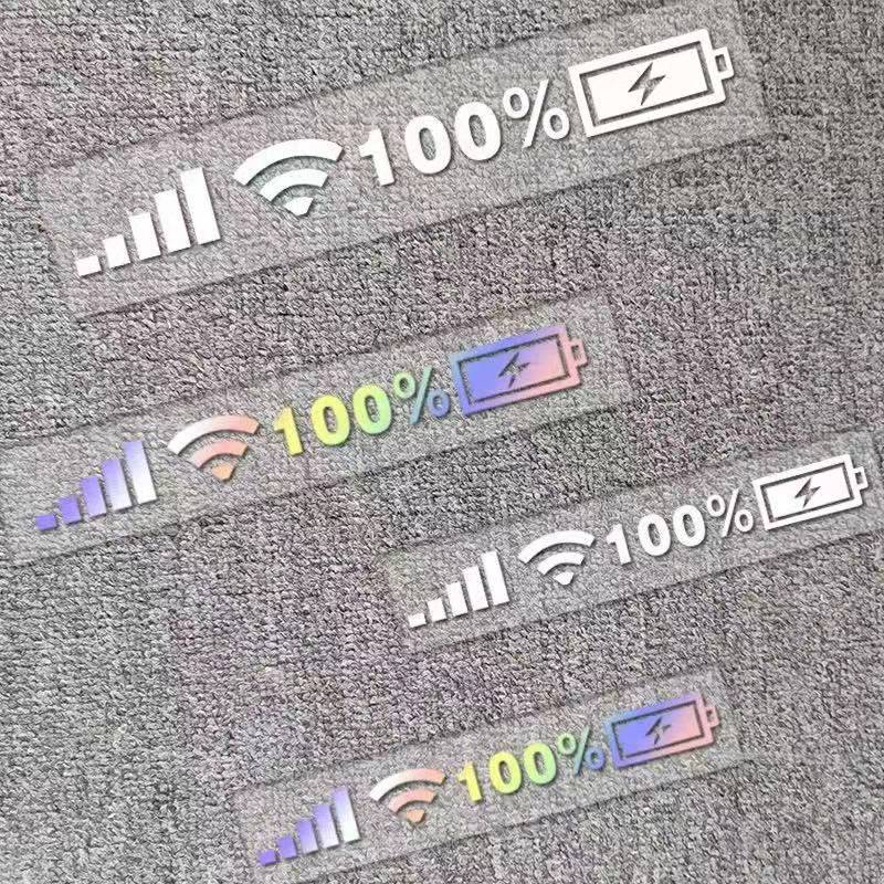 Tem dán trang trí xe máy, xe ô tô hình vạch sóng wifi phản quang