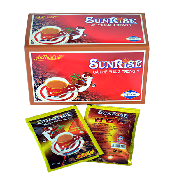 Cà phê 3 trong 1 Sunrise (Hộp 20 gói x 18gr) - AnTháiCafé