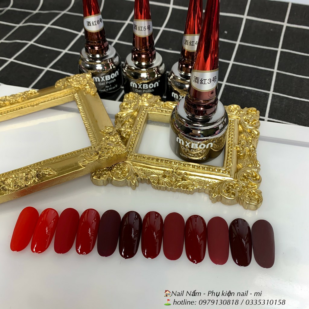 Sơn Gel Mxbon 6 Màu Đỏ Đẹp Hot - sinailmi