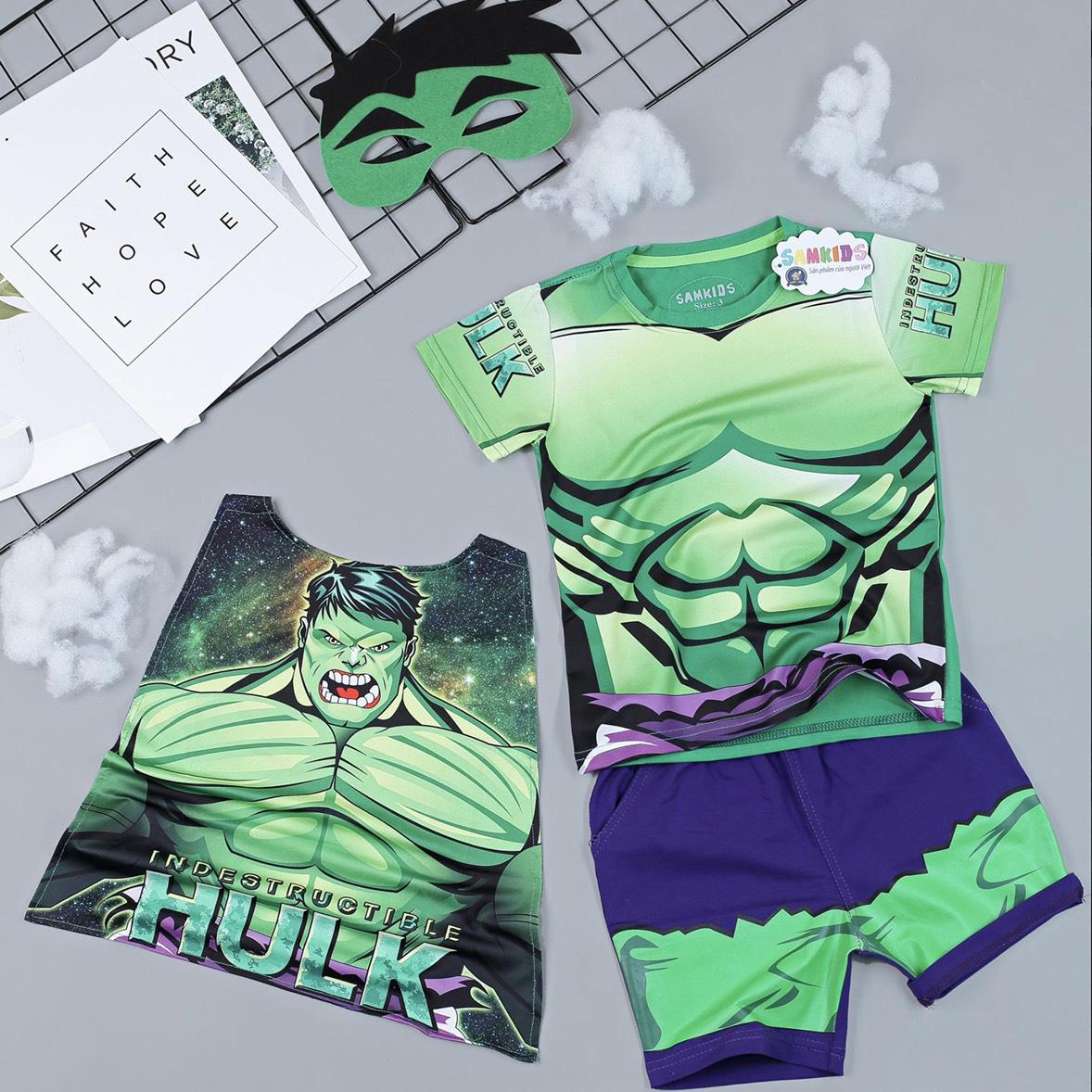 [HCM]Đồ bộ siêu nhân người xanh Hulk LV4 - tặng áo choàng và mặt nạ cực ngầu