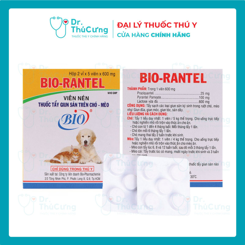 10 viên nhai Bio Ran tel dùng cho chó mèo