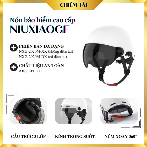 [HCM]Nón bảo hiểm cao cấp NIUXIAOGE không đệm tai