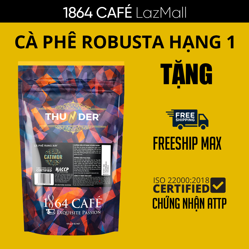 454g Cà Phê Bột Catimor Tinh Khiết Pha Phin Gu Việt – 1864 CAFÉ®
