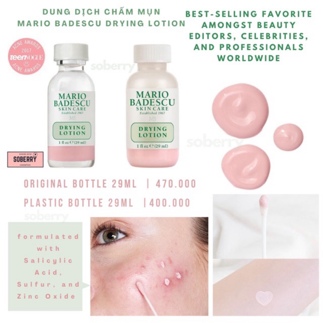 [29ml + Bill] Chấm Mụn Mario Badescu Drying Lotion