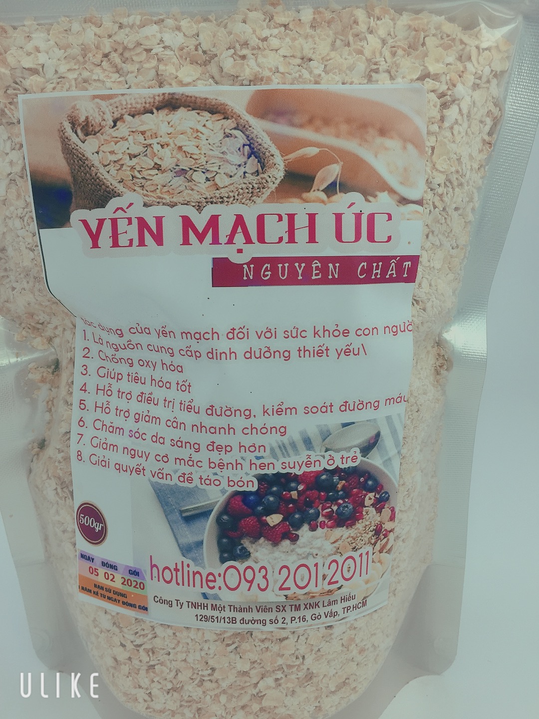 [HCM]Combo  0.5kg yến mạch úc