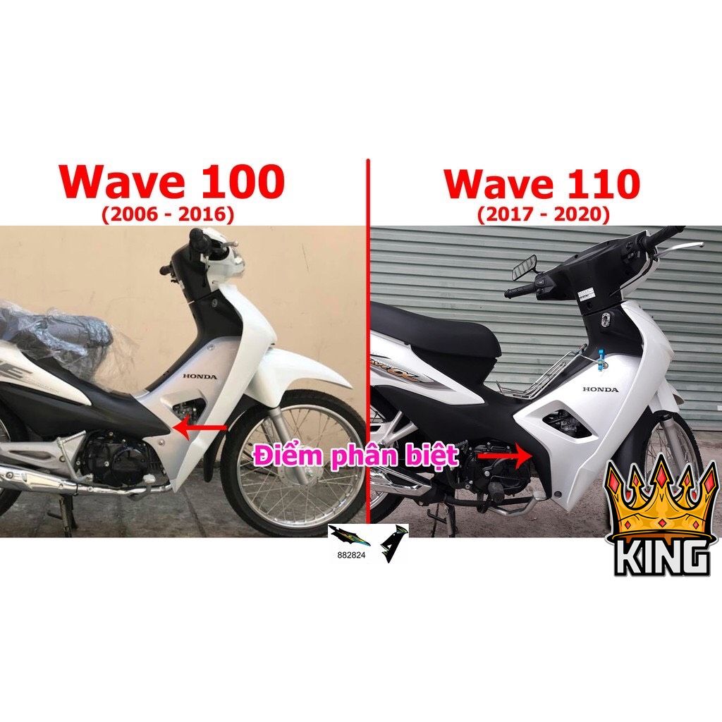 [KinG Decal] Tem Rời Wave Alpha 110cc Trắng Vàng (2017-2020)