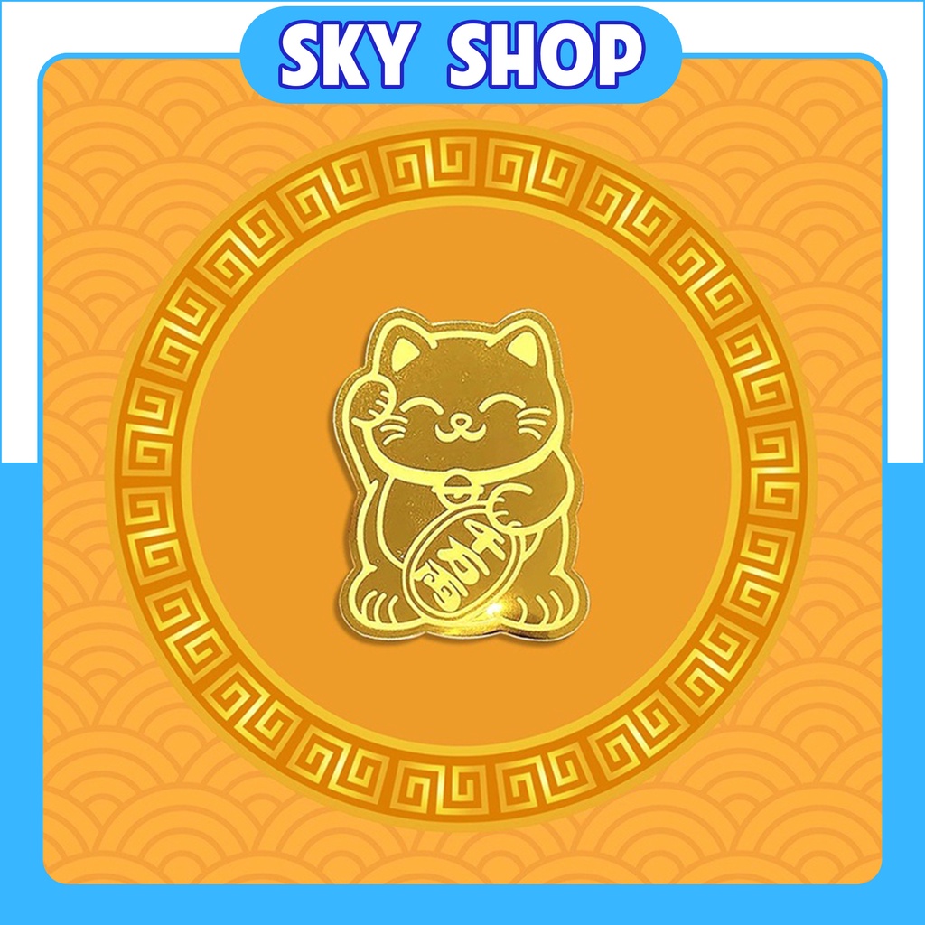 Miếng Dán Mèo Thần Tài và Hổ Vàng May Mắn Dán Điện Thoại Để Trong Ví Cực kì May Mắn [HOT 2022]