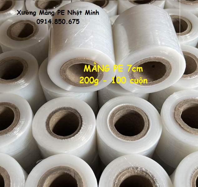 Combo 100 cuộn màng PE quấn 7cm 200g