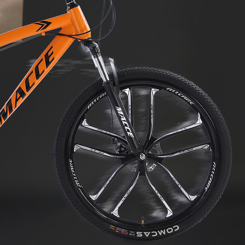 FED【COD】🔥 Outdoor mountain bike, variable speed shock absorption student bicycle, front and rear double disc brake high carbon steel bicycle
