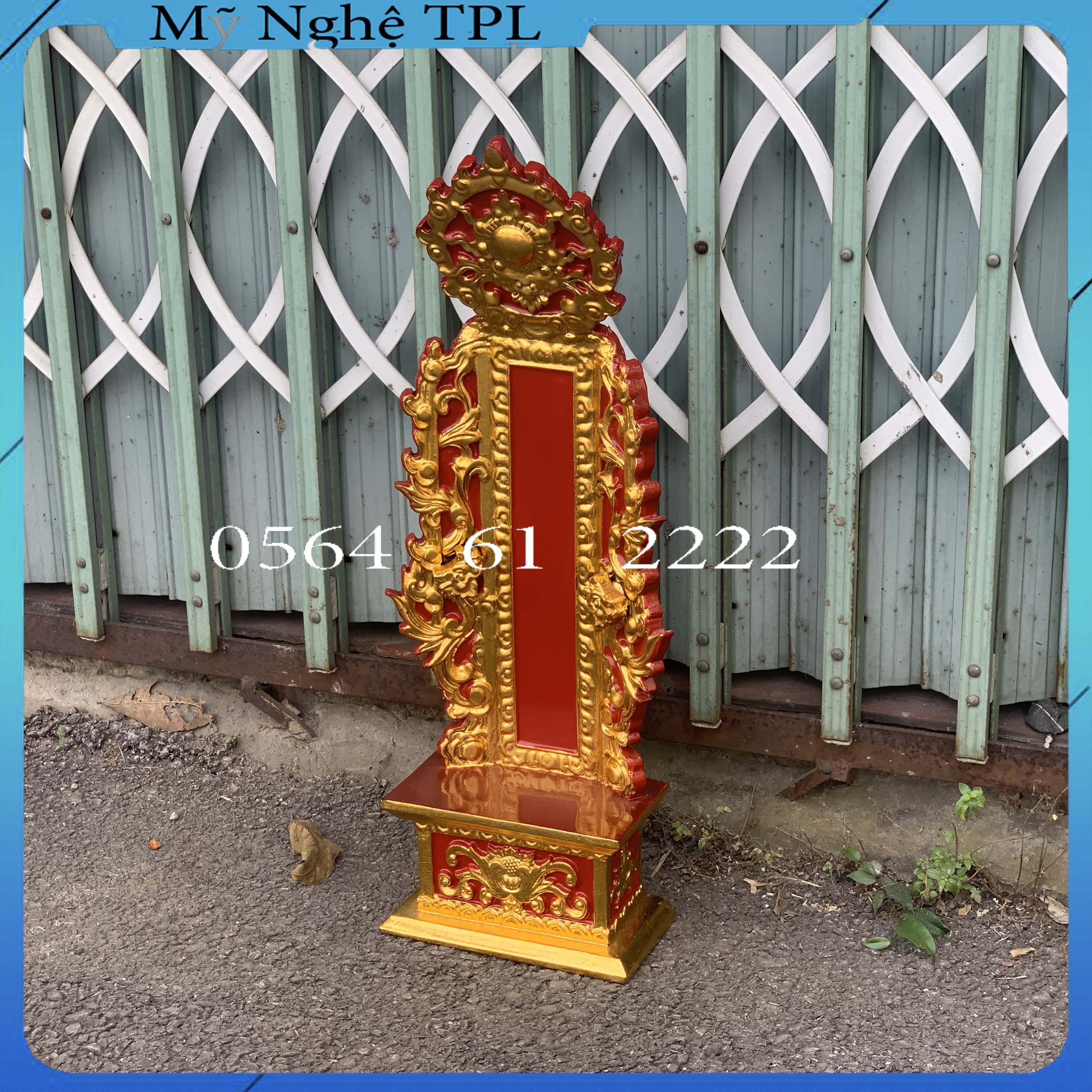 Bài vị mặt nguyệt thờ gia tiên linh vị thờ cúng gỗ mít 61,67cm