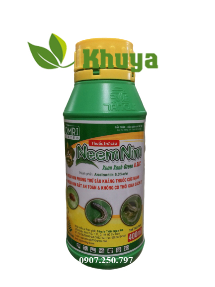 Chế phẩm sinh học trừ sâu NeemNim Green 0.3EC chai 400ml