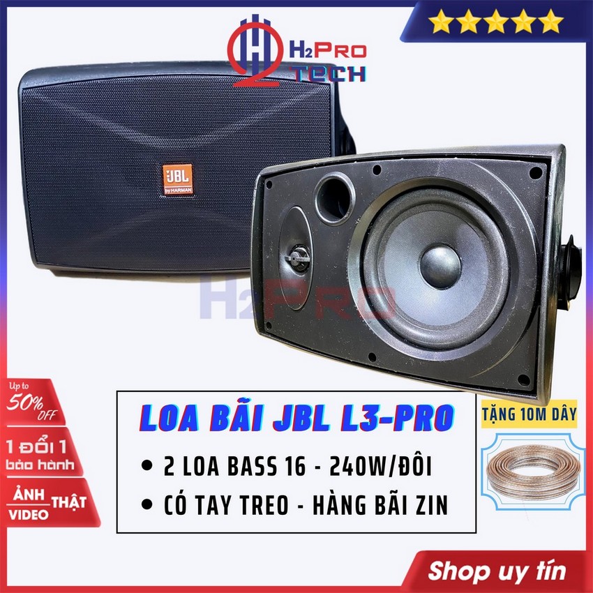 Đôi Loa Tay Jbl L3 Pro Hàng Bãi Bass 16 240W Có Tay Treo, Trợ Lời Karaoke, Lắp Cafe Nhà Hàng, Tặng 10m Dây-H2Pro Tech