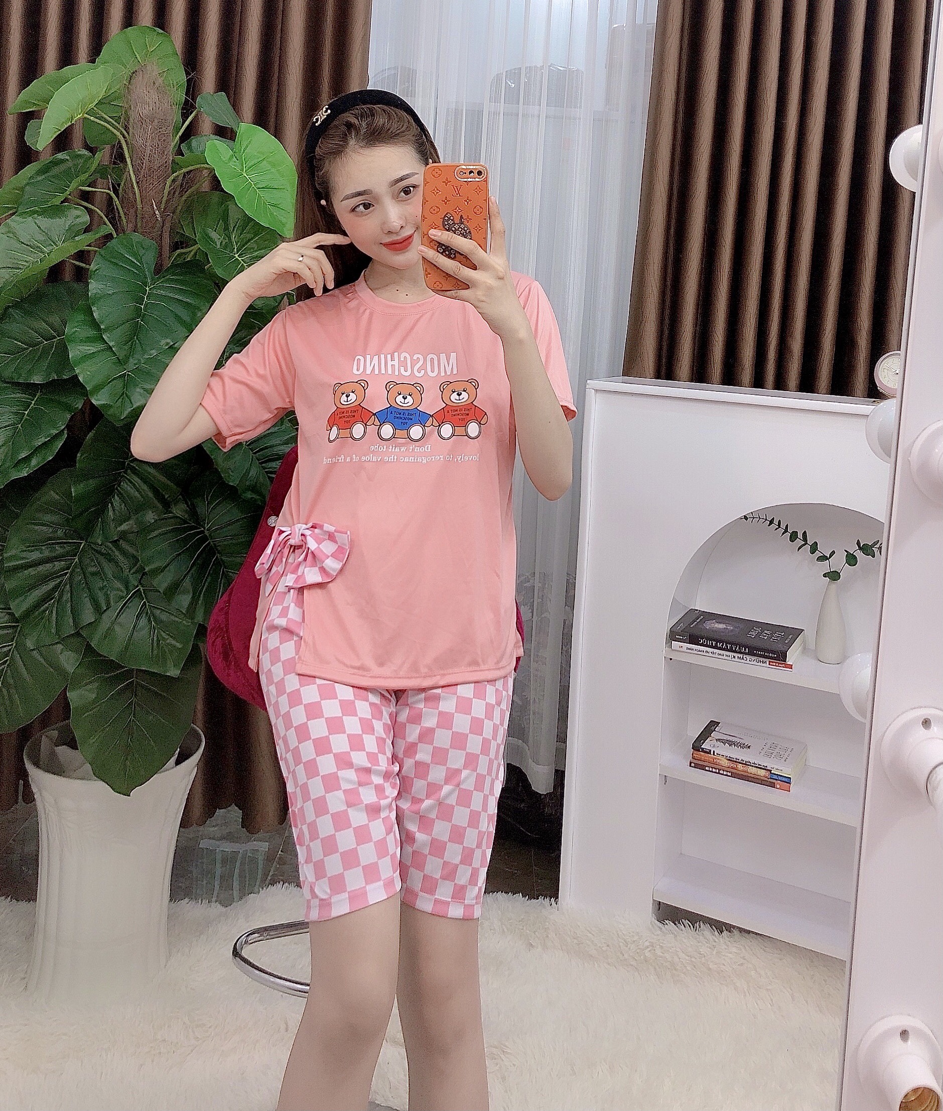 Set lửng thun cotton 3 gấu moschino (<58kg)