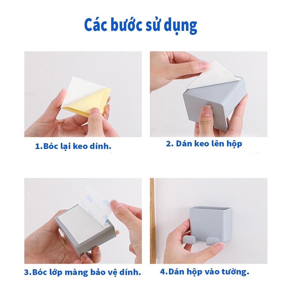 Kệ đựng remote máy lạnh - Hộp đựng điều khiển - Gía lưu trử sạc điện thoại dán tường -Có móc máng chui điện