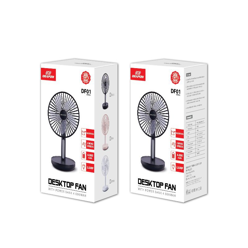Quạt để bàn có đèn LED Drapow DF01 mini
