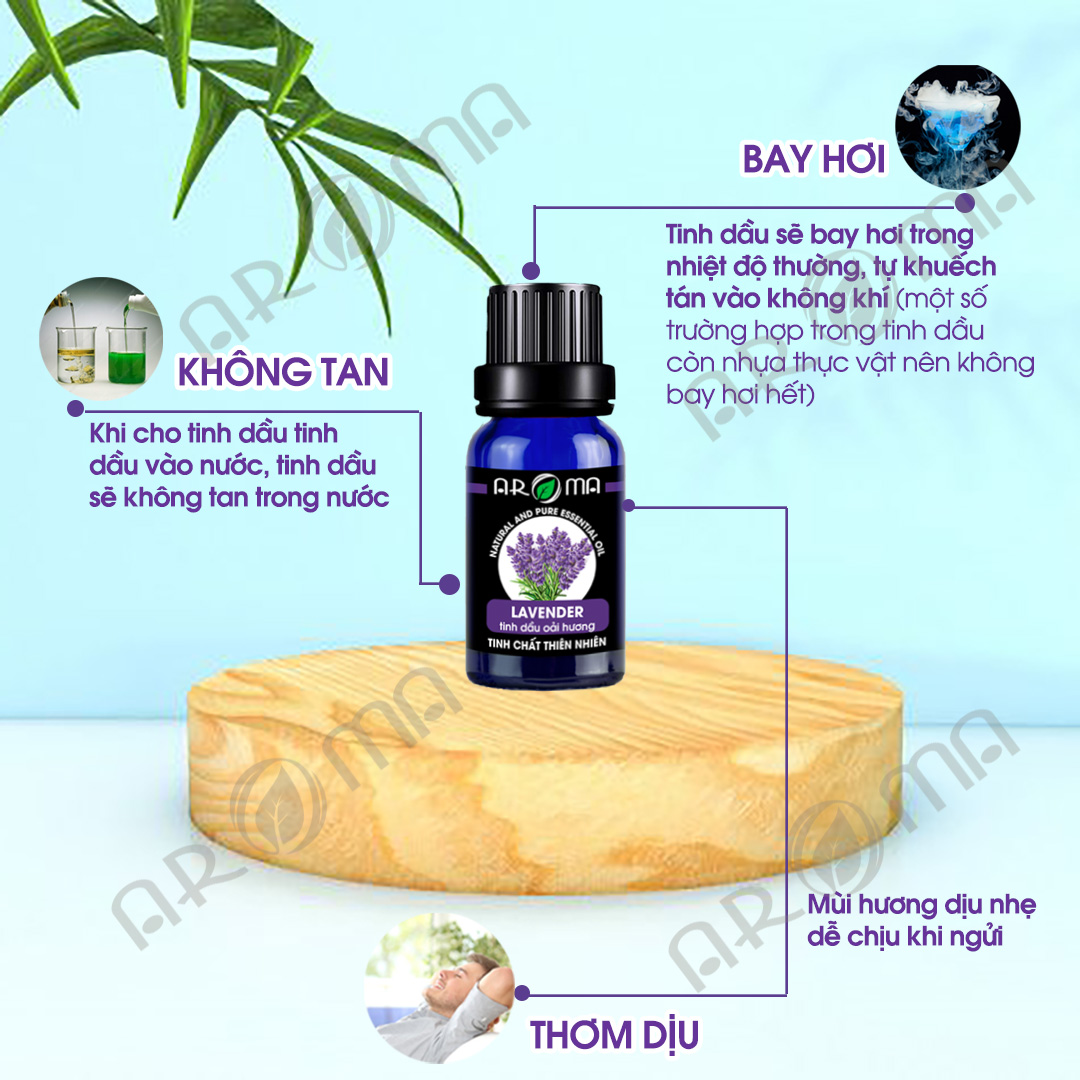 Tinh dầu Oải Hương AROMA Pháp Lavender Essential Oil, tinh dầu thơm phòng, thư giãn, ngủ ngon, chăm sóc da và tóc