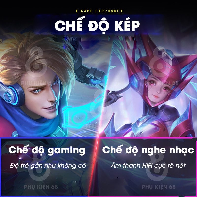 Tai nghe bluetooth Gaming M10 TWS 5.2 Tai nghe không dây bass mạnh mẽ có mic , độ trễ cực thấp,âm thanh đỉnh cao