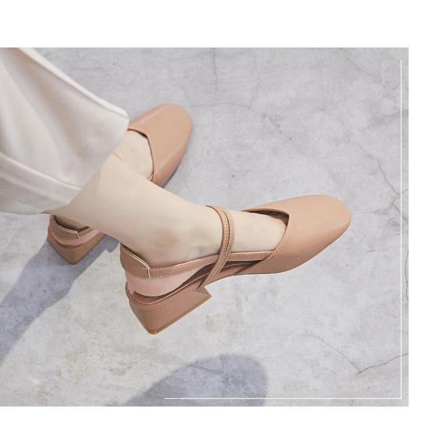 Giày búp bê gót vuông quai gài mẫu mới Hàng QC bao đẹp kèm ảnh thật và Clip - Yubistyle PGshoes10N giá rẻ