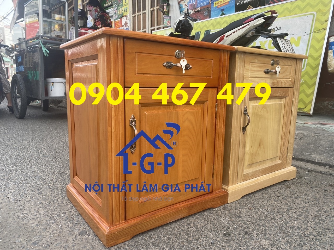 Tủ đầu giường bằng gỗ sồi Nga cao cấp mới 100%