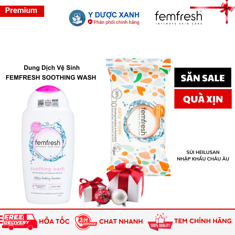 Buy femfresh soothing wash , 250ml, premium feminine hygiene solution - green medicine