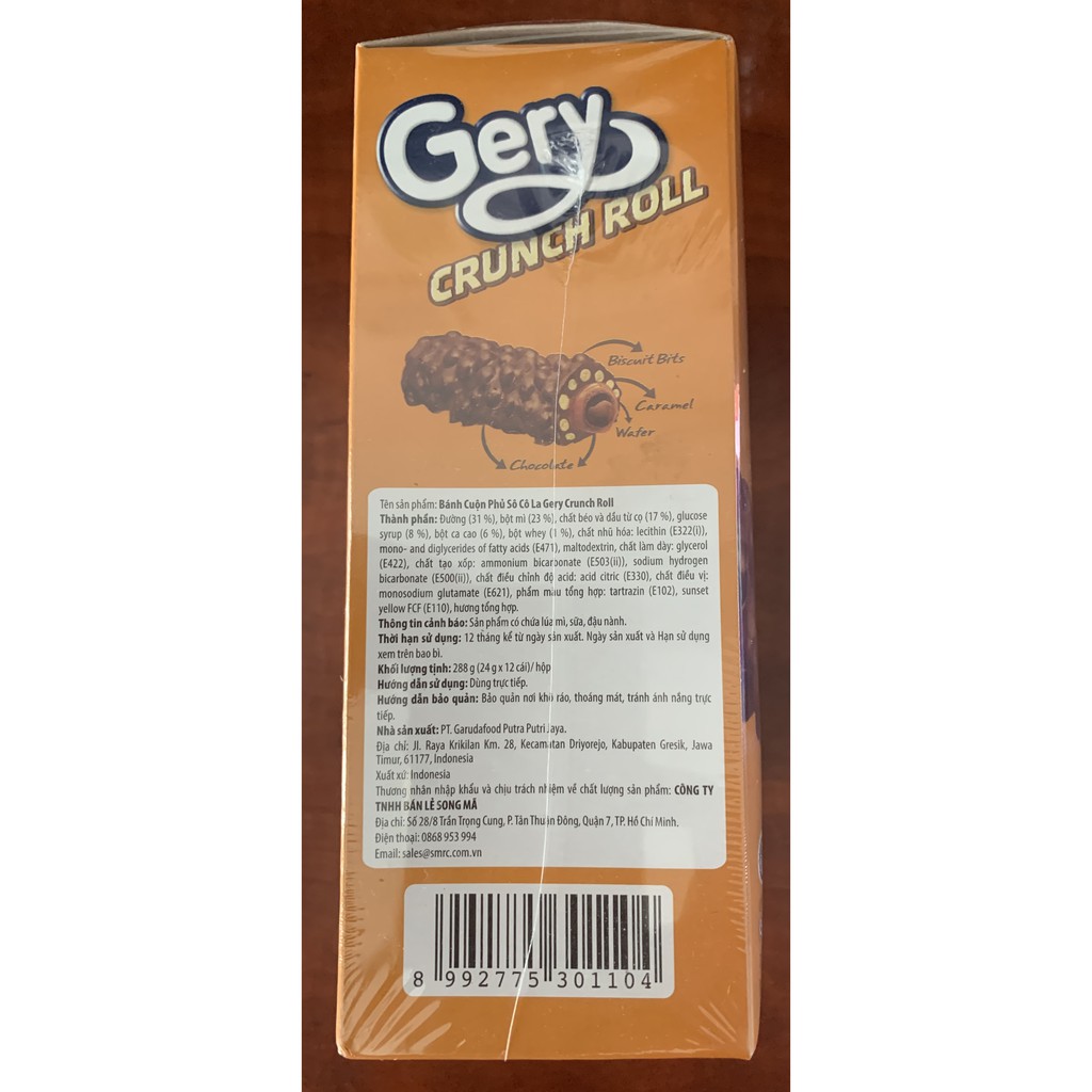 Bánh Cuộn Phủ Socola Gery 288G