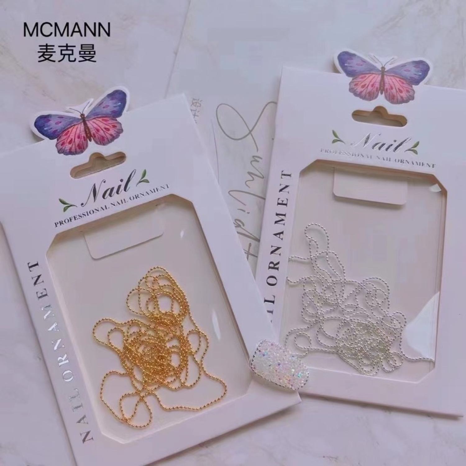 Dây bi vàng,bạc trang trí móng nail