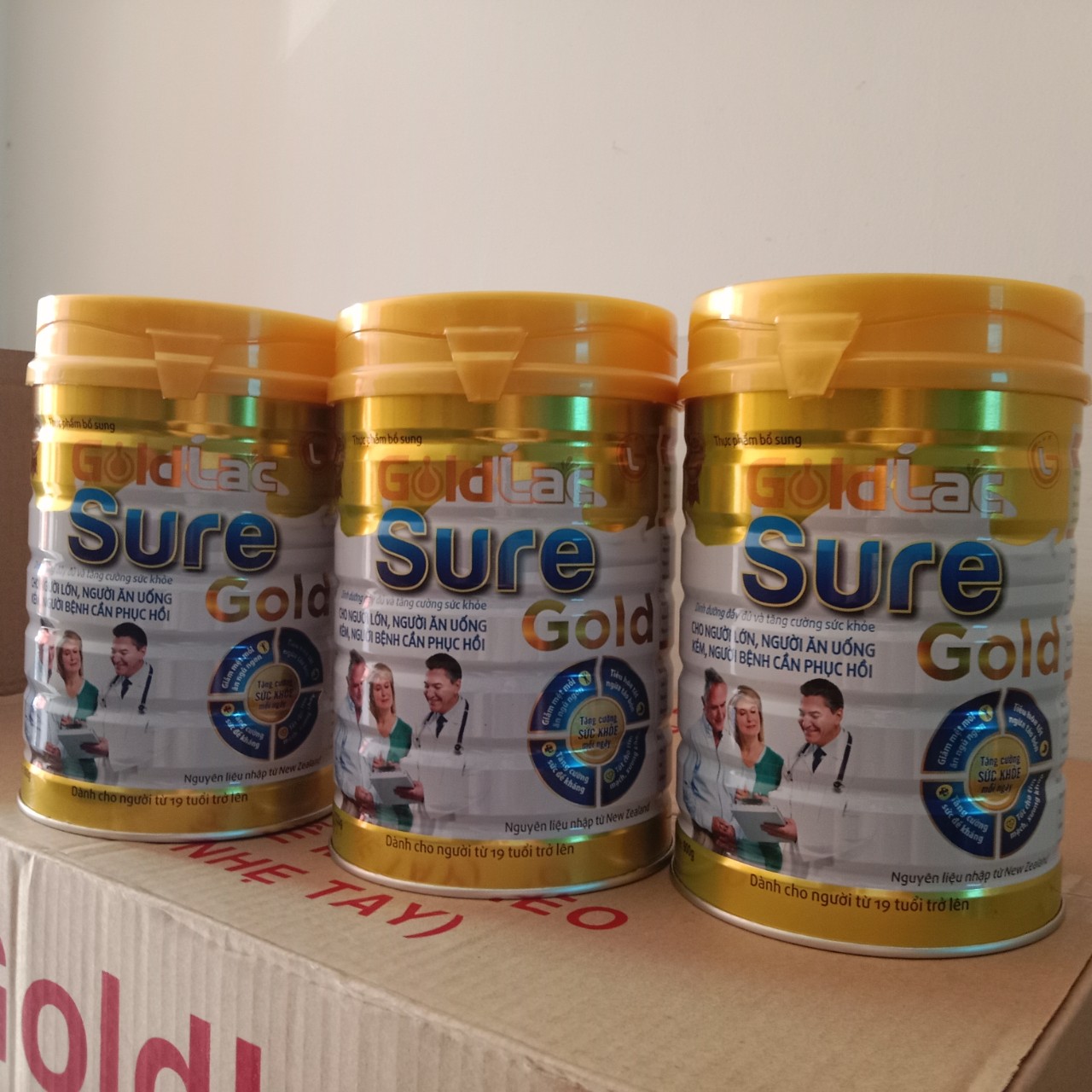 Sữa phục hồi sức khỏe cho người già yếu, ăn uống kém, người mới ốm dậy cần phục hồi nhanh sức khỏe Goldlac Sure Gold 900g