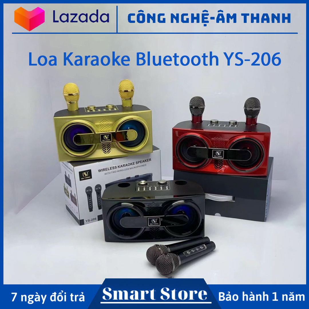 LOA BLUETOOTH KARAOKE SU-YOSD YS-206 Loa Karaoke YS-206 Có 2 Micro Không Dây Hỗ Trợ USB Loa Karaoke xách tay mini YS-206 Có 2 Micro Không Dây Loa karaoke mini YS-206 và 2 micro không dây Loa bluetooth karaoke SU-YOSD YS-206 siêu hay kèm 2 mic