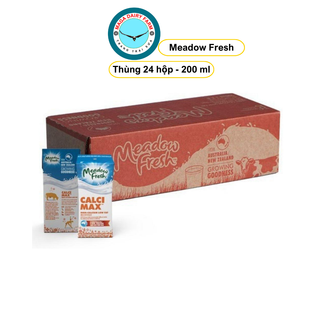 [Thùng] Sữa tươi Meadow Fresh Calci Max 200ml ít béo - nhập Úc