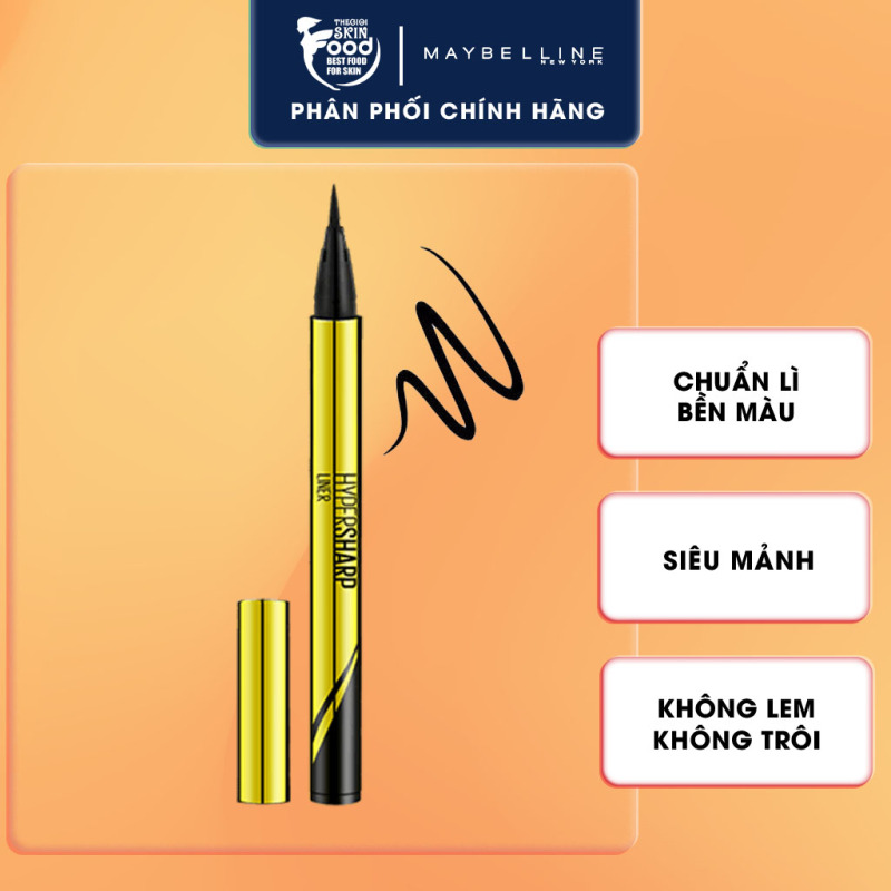 Bút Kẻ Mắt Nước Siêu Mảnh, Sắc Nét, Không Trôi Maybelline Hyper Sharp Laser Eyeliner (Nắp Vàng) 0.5g nhập khẩu