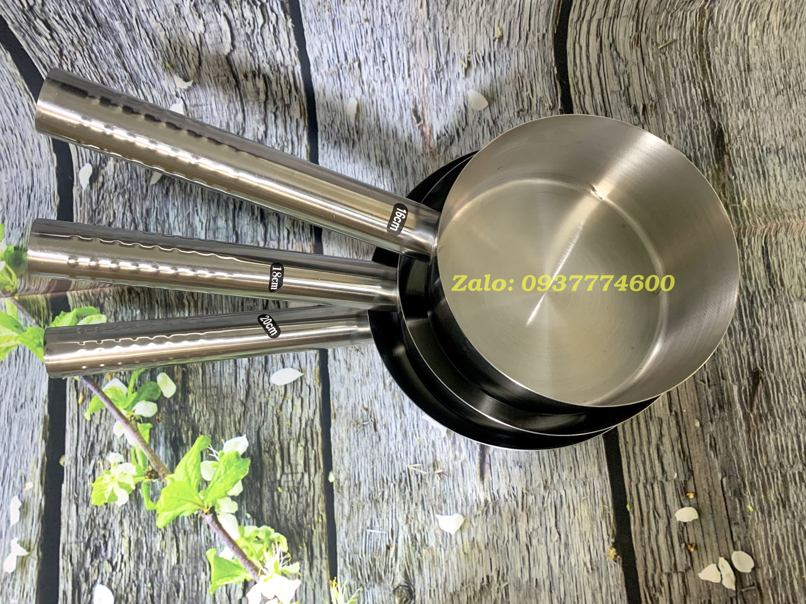 Gáo inox dày (16cm, 18cm, 20cm)
