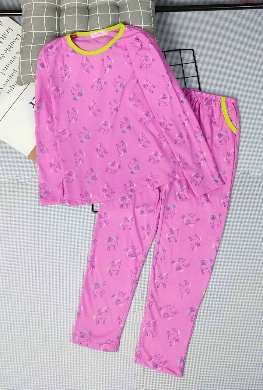 Bộ thun coton mềm kiểu dáng đơn giản bé gái, thun coton đẹp,
